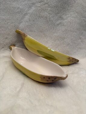 Vintage Ceramic Banana Split Dishes - Set of 2, Neiman Marcus